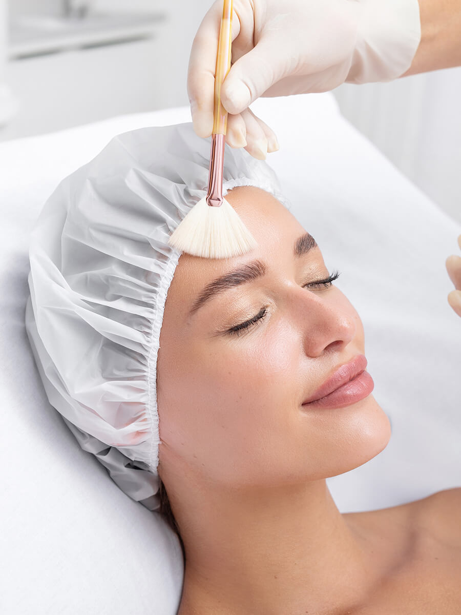Woman getting a chemical peel
