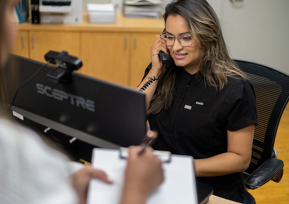 Kenia at the Front Desk